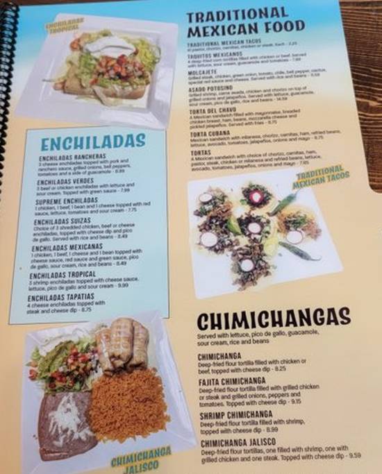 Page 3 of menu, El Veracruz Mexican Starkville, MS