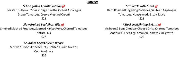 Page 3 of menu, Magnolia Social Starkville, MS